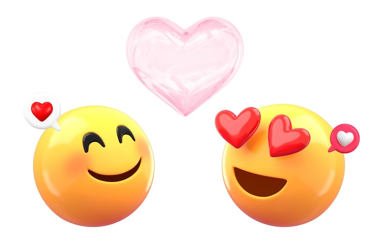 Foto amor 3d png emoticon pegatina de fondo transparente