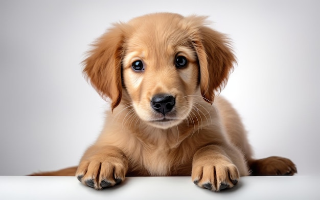 Foto el amor del cachorro en un marco peludo