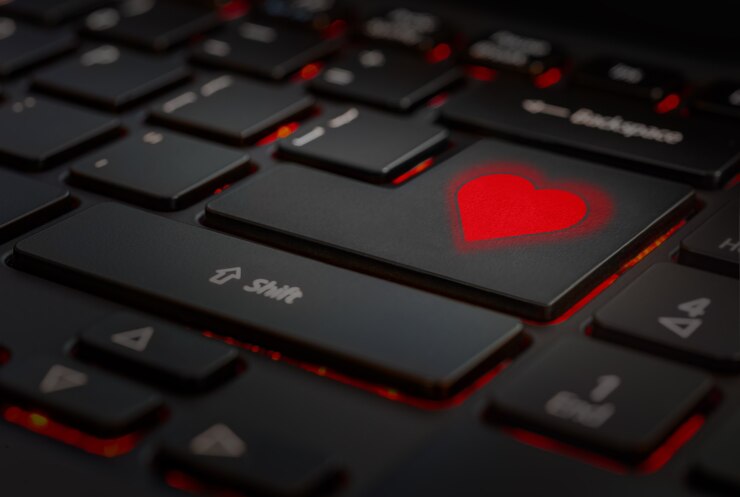 Foto amor del corazón del teclado