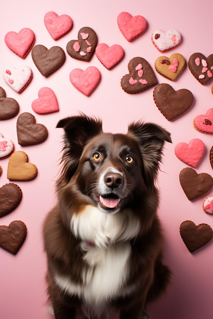 Amor de cão bonito e aconchegante para o Dia dos Namorados