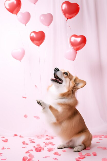 Foto amor de cão bonito e aconchegante para o dia dos namorados