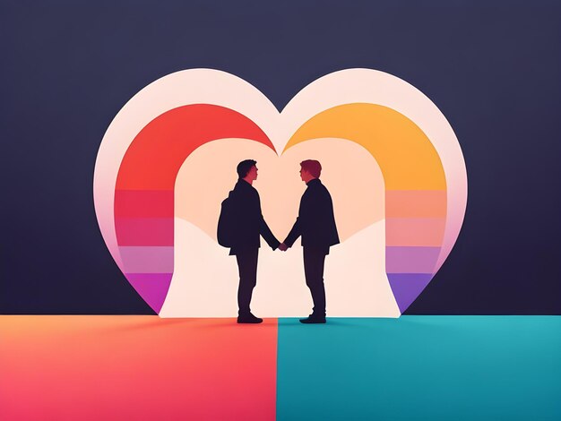 Amor é amor celebração minimalista de ilustração LGBTQ