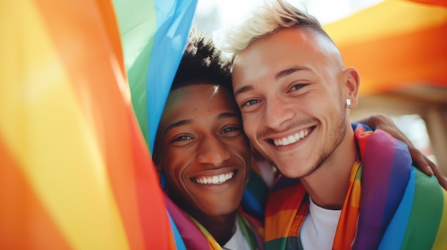 Amor e união, um casal LGBT atencioso