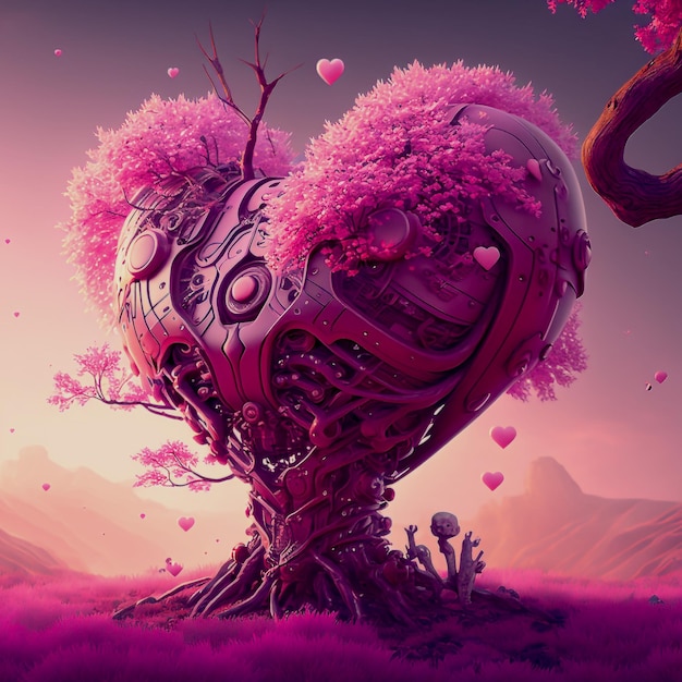 amor em estilo 3d, ilustração digital ai