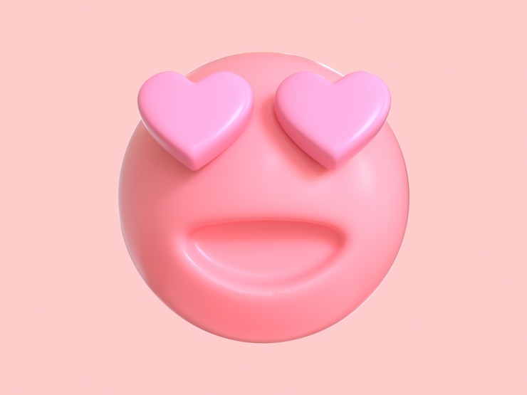Foto amor emoção cartoon personagem rosa emoji 3d render