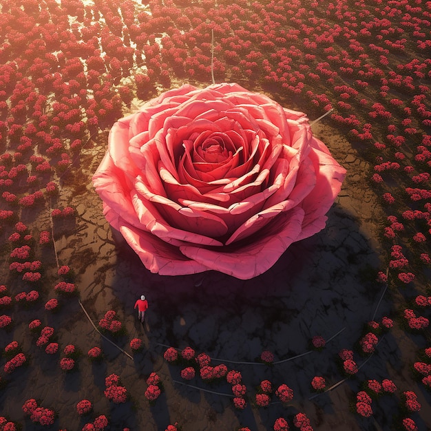 El amor es una rosa en plena floración.