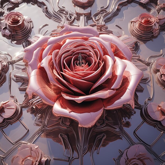 El amor es una rosa en plena floración.