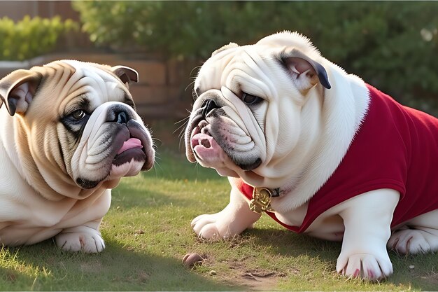 Foto el amor y la lealtad del bulldog