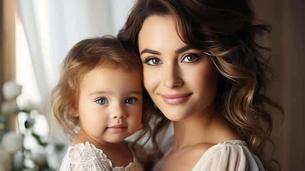 Foto amor materno mãe e bebê em fundo branco