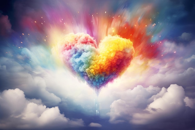 El amor de la nube del arco iris genera Ai