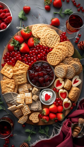 Foto amor num prato valentines e galentines cheeseboard extravagância