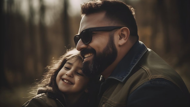 Un amor radiante, una instantánea de un padre y su hijo disfrutando del resplandor del amor.