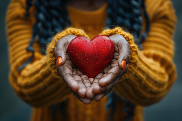 Foto el amor rojo en la mano