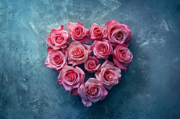 En el amor las rosas en forma de corazón