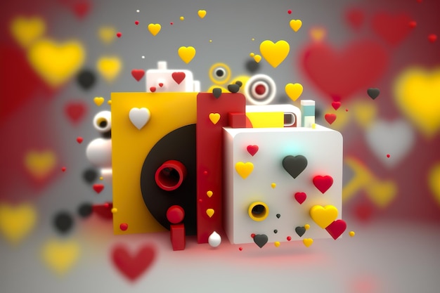 Amor sem fim, uma foto em forma de coração, coração dos namorados em cores bonitas, ilustração gerada por IA