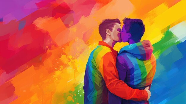 Amor y unidad Una pareja LGBT reflexiva