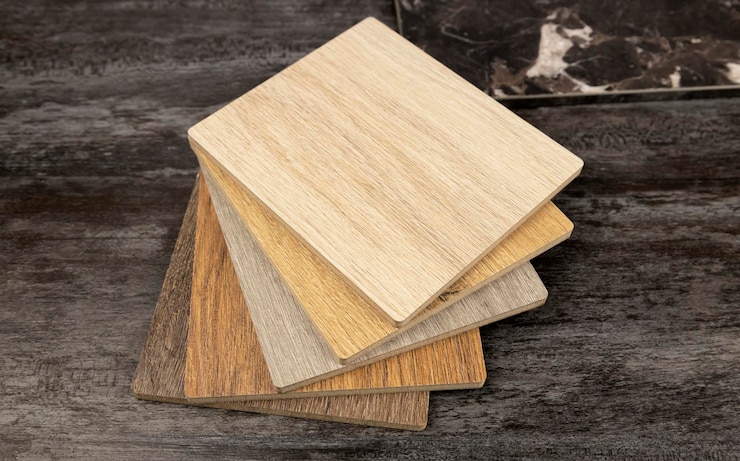 Foto amostras de mdf fundo de design de madeira conceito para designers