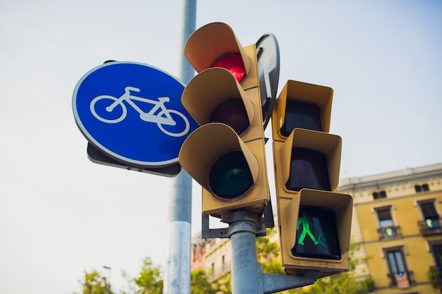 Ampeln mit Walk und Green Man.