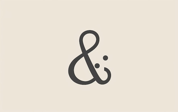 Foto ampersand minimalista com swirl