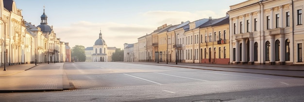 Amplio panorama vacío arquitectura de calles europeas antiguas paisaje turístico