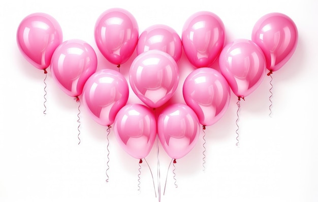 Foto amplios globos rosados para celebraciones alegres ia generativa