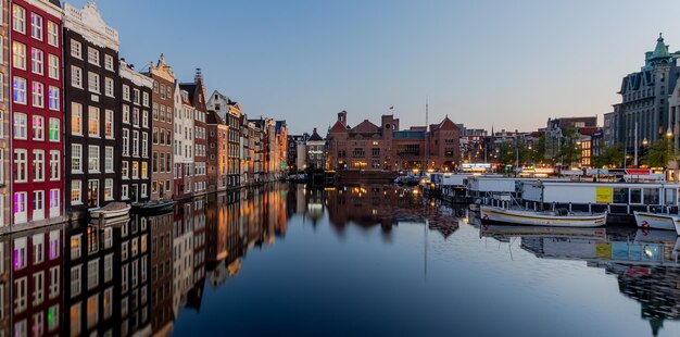 Foto amsterdam damrak panorama-reflexion