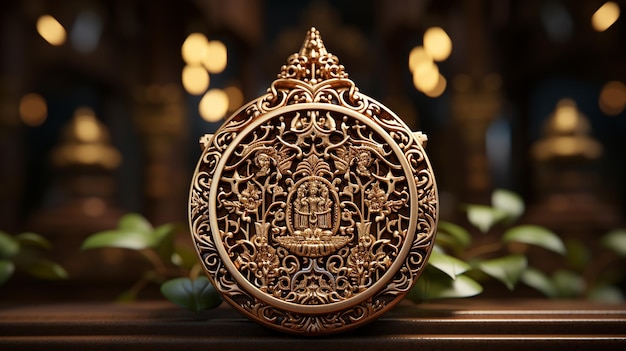 Amuleto de Buda detalhado Características intrincadas em brilho tailandês