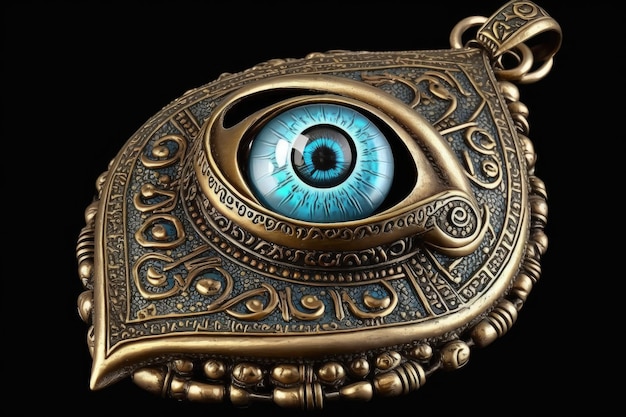 Foto amuleto del mal de ojo con un diseño intrincado y poderes protectores