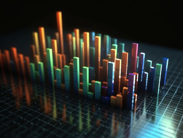 Analisando dados financeiros do gráfico de crescimento econômico Criado com tecnologia de IA generativa