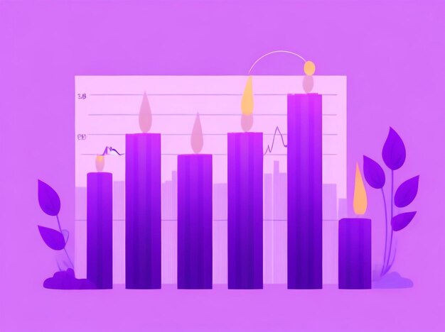 Analisando o gráfico de velas de tendências financeiras dos negócios do mercado de ações