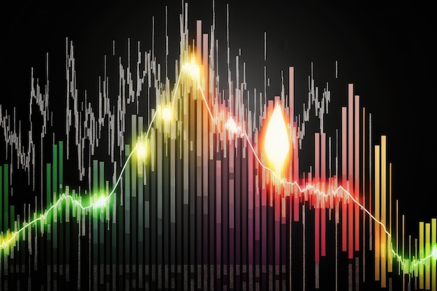 Análise de dados das mudanças de preço no gráfico de castiçal de investimento no mercado de ações