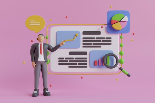 Análise de dados, dashboard e relatório de finanças empresariais. gráfico de relatório de desenvolvimento de negócios.