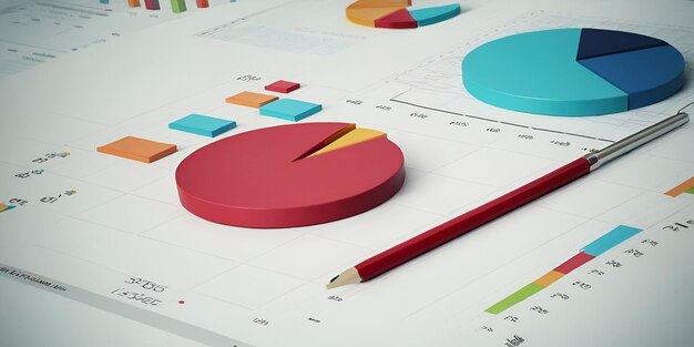 Foto análise de dados resumo pesquisa de mercado de fundo ou desempenho empresarial ou conceito financeiro