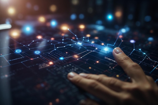 Análisis de ciencia de datos fotográficos y algoritmo de empresario de negocios mantienen icono y estrategia de datos