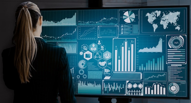 Foto análisis de datos para la aplicación de conceptos empresariales y financieros