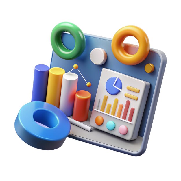 Análisis de datos de gráficos de informes financieros de marketing en línea y concepto de desarrollo web