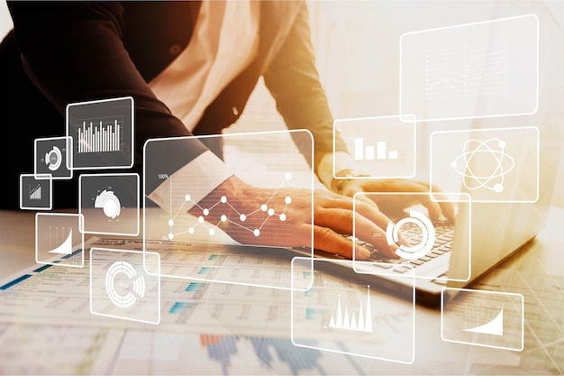 Análisis de datos de inteligencia empresarial grande fondo bi