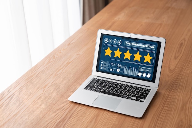 Análisis de evaluación y satisfacción del cliente en una computadora de software de moda