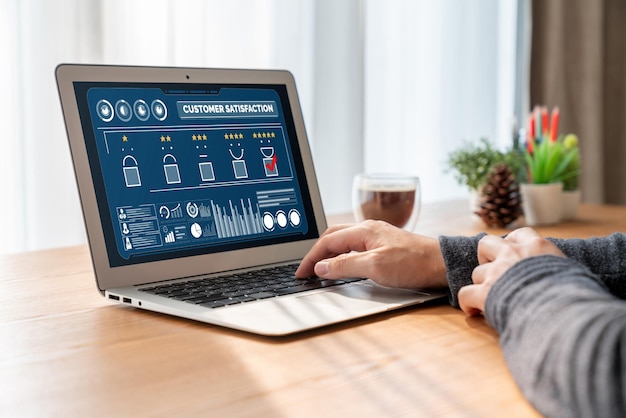 Análisis de evaluación y satisfacción del cliente en una computadora de software de moda