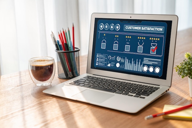 Análisis de evaluación y satisfacción del cliente en una computadora de software de moda