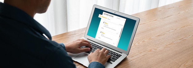 Foto análisis de la experiencia del cliente y de las reseñas mediante un software informático moderno