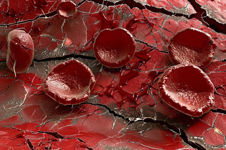 Foto análisis forense de sangre de la hemoglobina de la armonía