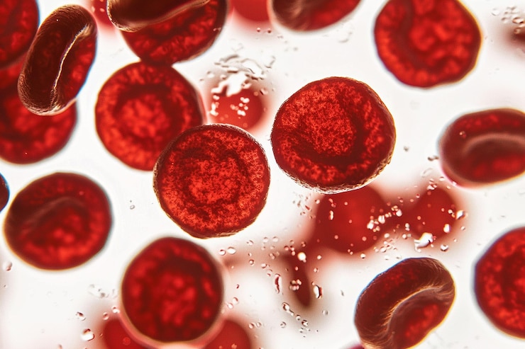 Foto análisis forense de sangre de las tonalidades de la hemoglobina