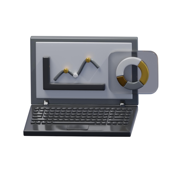 Foto análisis de gráficos para computadoras portátiles