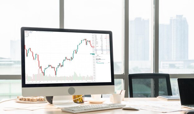 Análisis de gráficos de datos del mercado de valores por ingenioso software de computadora