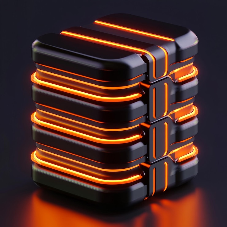 Foto análisis de íconos de big data 3d e ilustración de logotipos de información