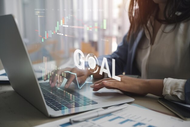 Análisis del mercado de valores finanzas y inversiones empresariales Analista financiero que analiza el mercado de valores