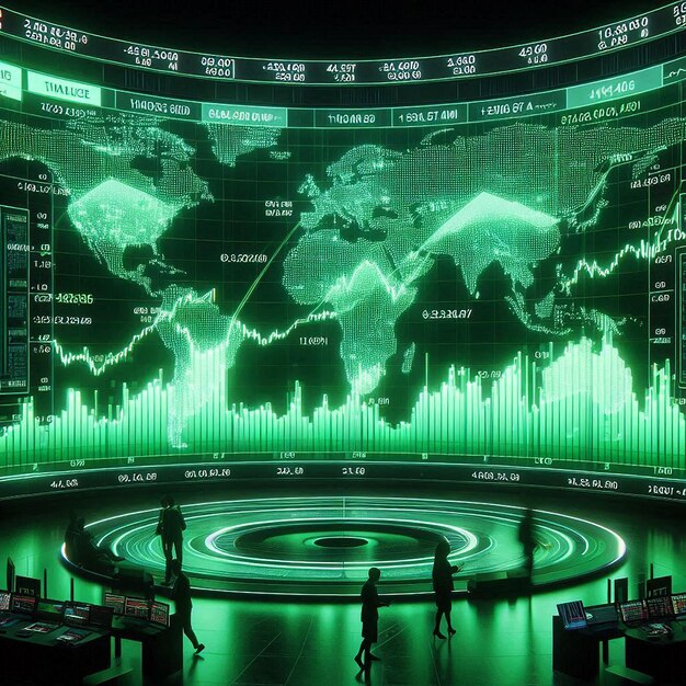 Análisis del mercado de valores indicador de divisas Gráfico de comercio AI Foto