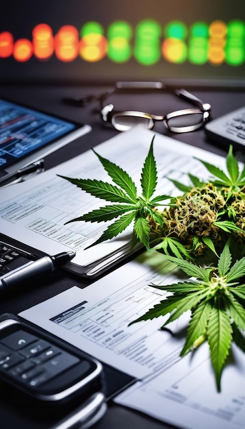 Análisis del negocio del cannabis con antecedentes de intercambio de mercado