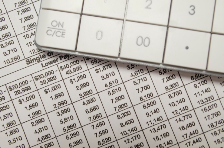 Foto análisis de negocios calculadora y informes financieros